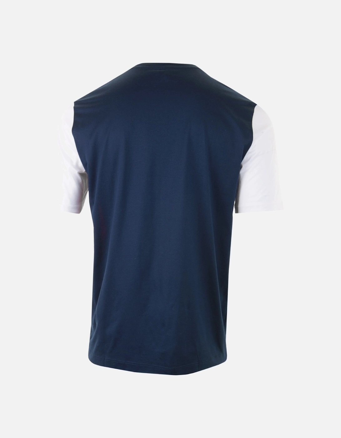 Mens Panel Writing T-Shirt (White/Navy)