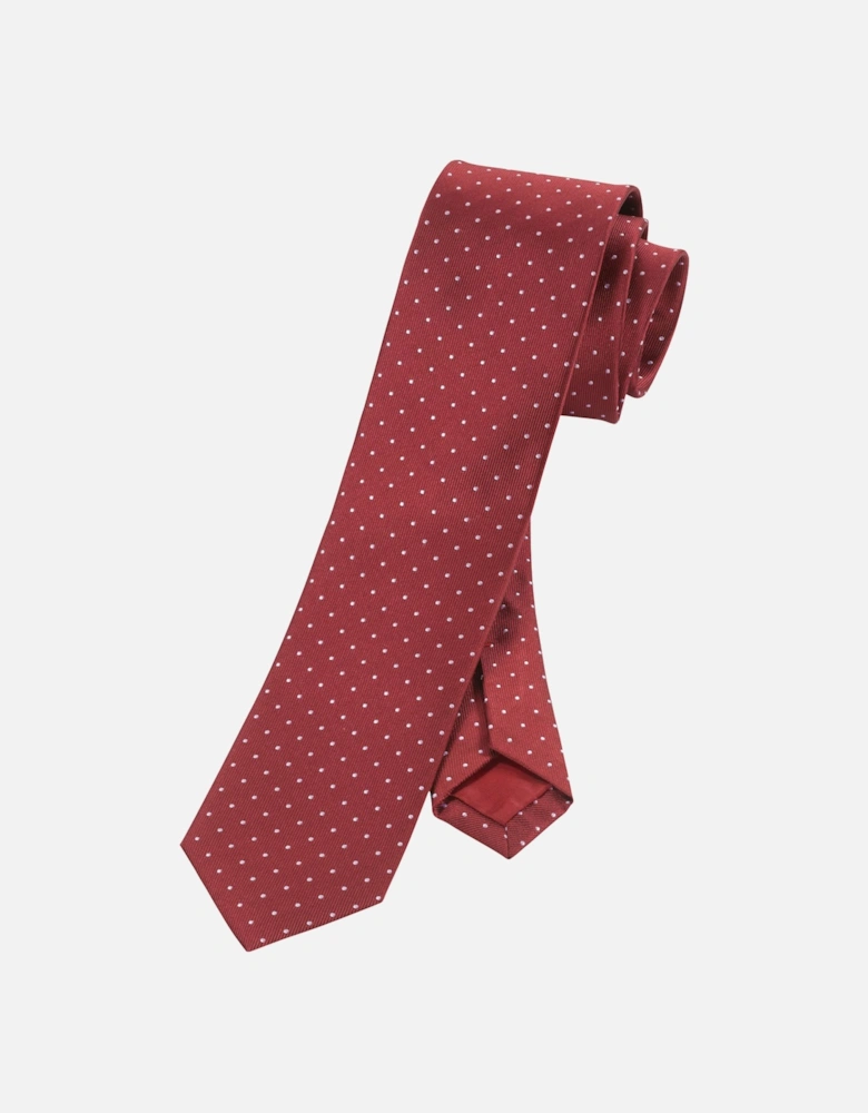 Mens Slim Spotted Tie (Red)