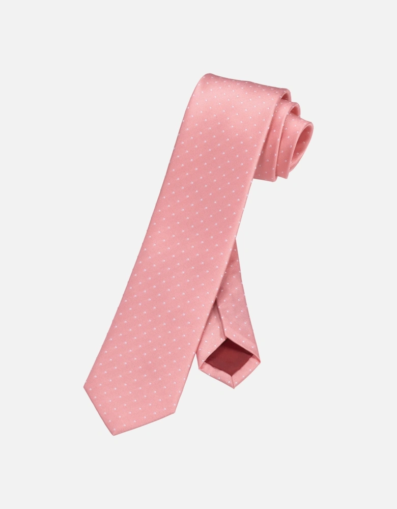 Mens Slim Spotted Tie (Pink)