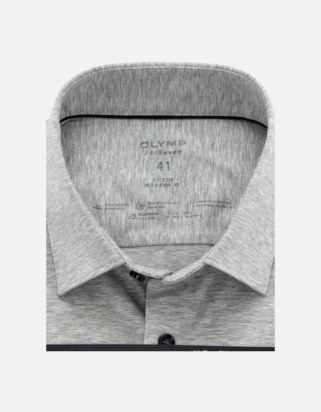 Mens Luxor 24/Seven Modern Fit Business Shirt (Light Grey)