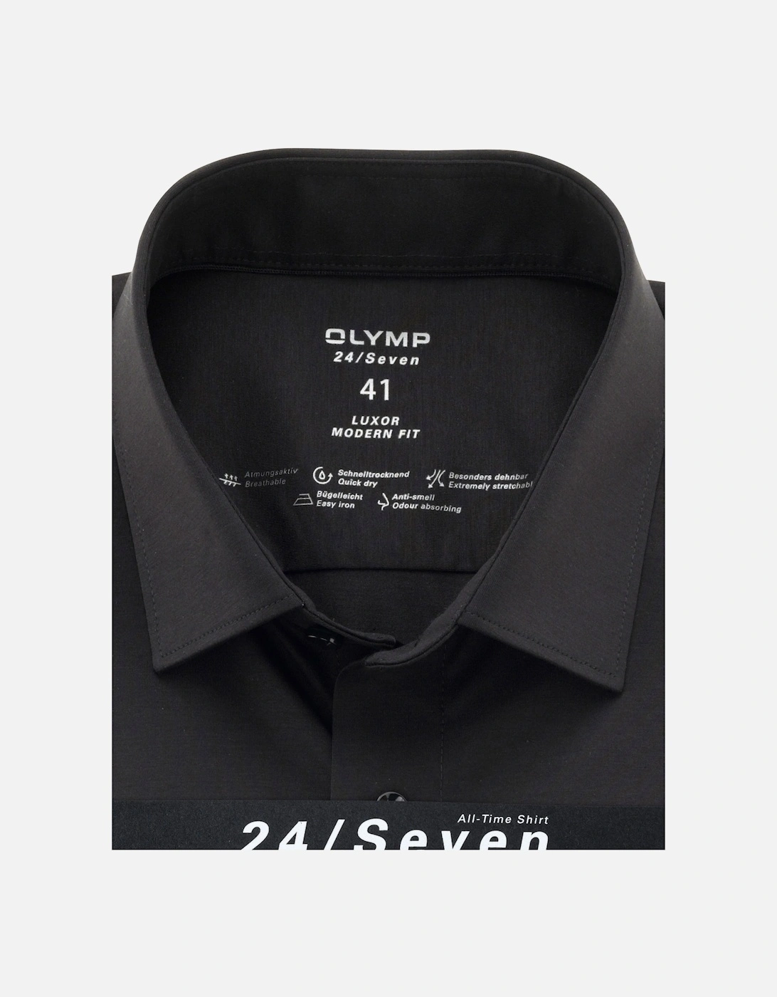 Mens Luxor 24/Seven Modern Fit Business Shirt (Black)