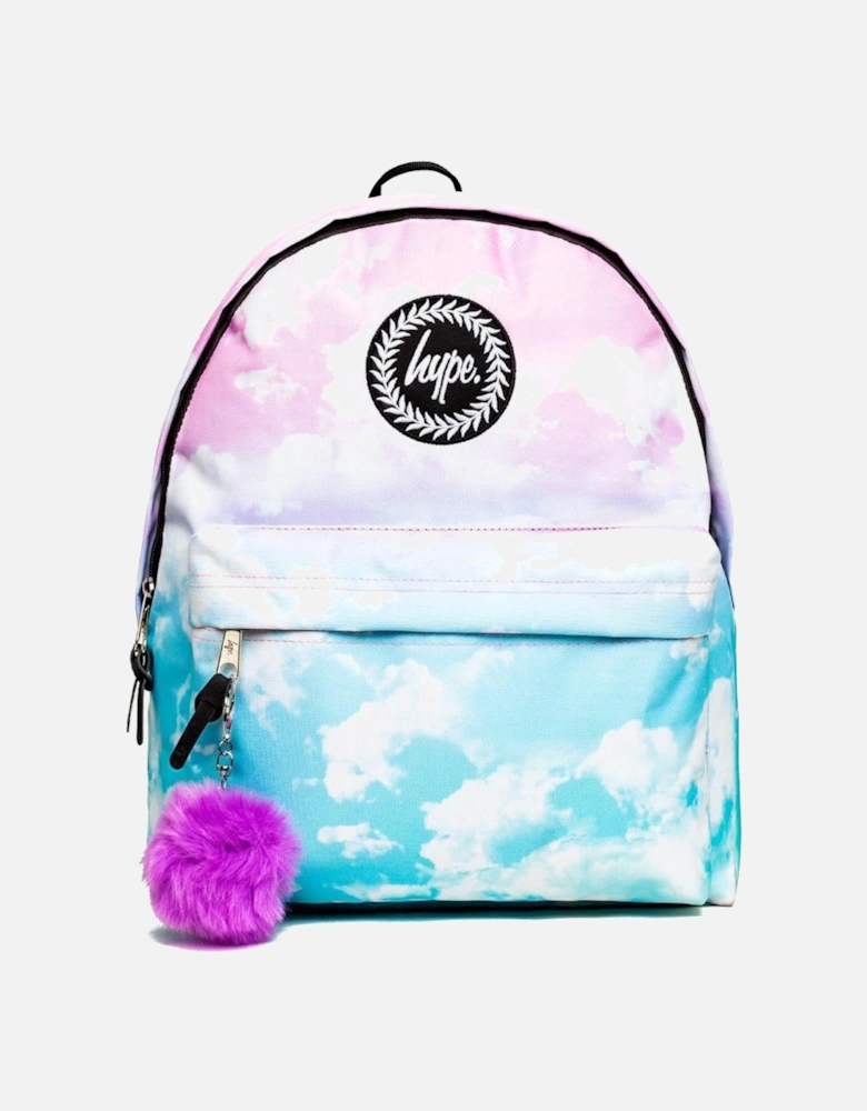 Pastel Clouds Pom Pom Backpack (Multi)