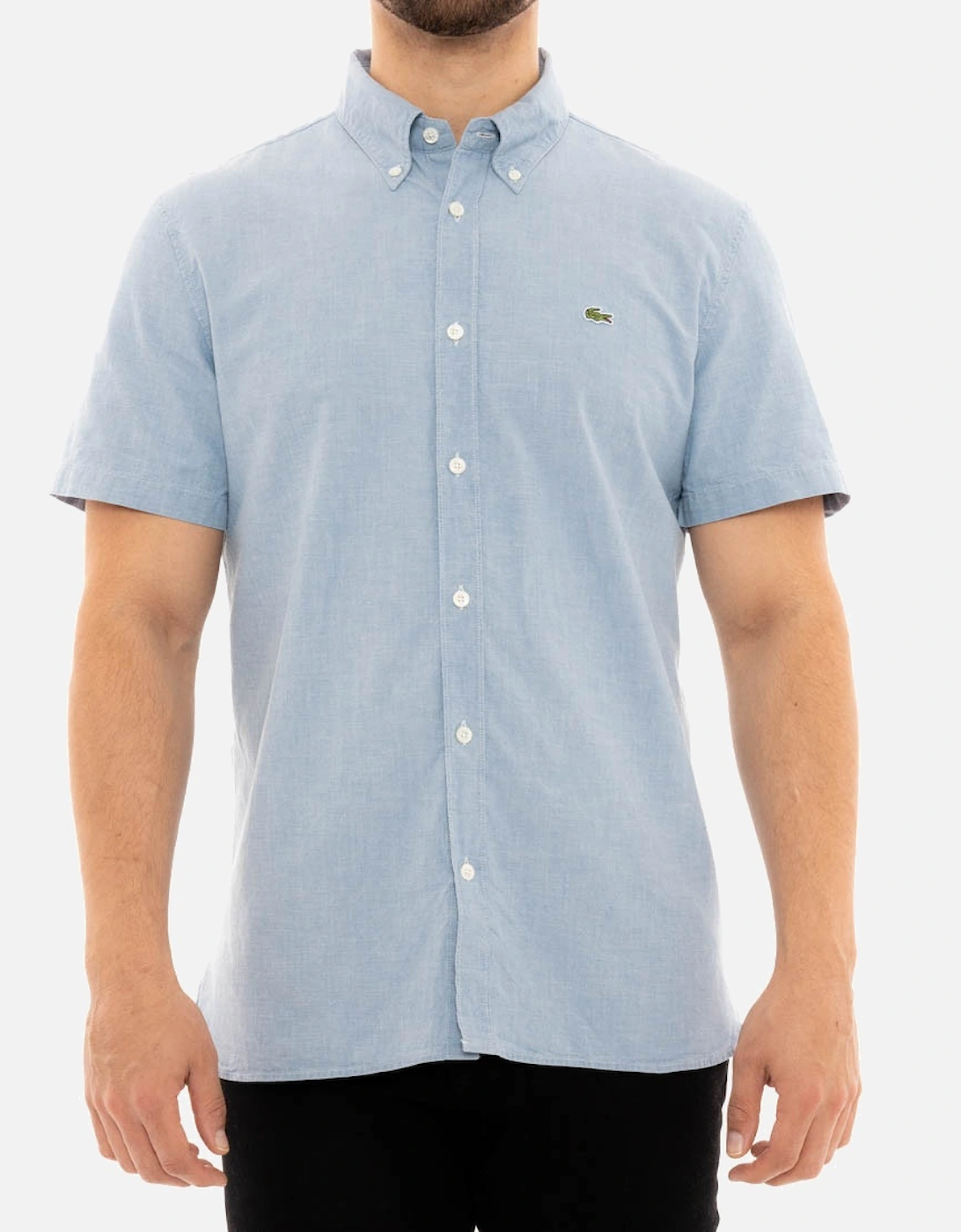 Mens Short Sleeve Chambray Shirt (Light Blue), 5 of 4