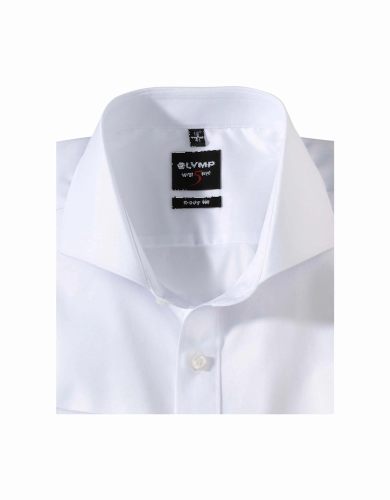 Mens Level Five Double Cuff Body Fit Dinner Shirt (White)