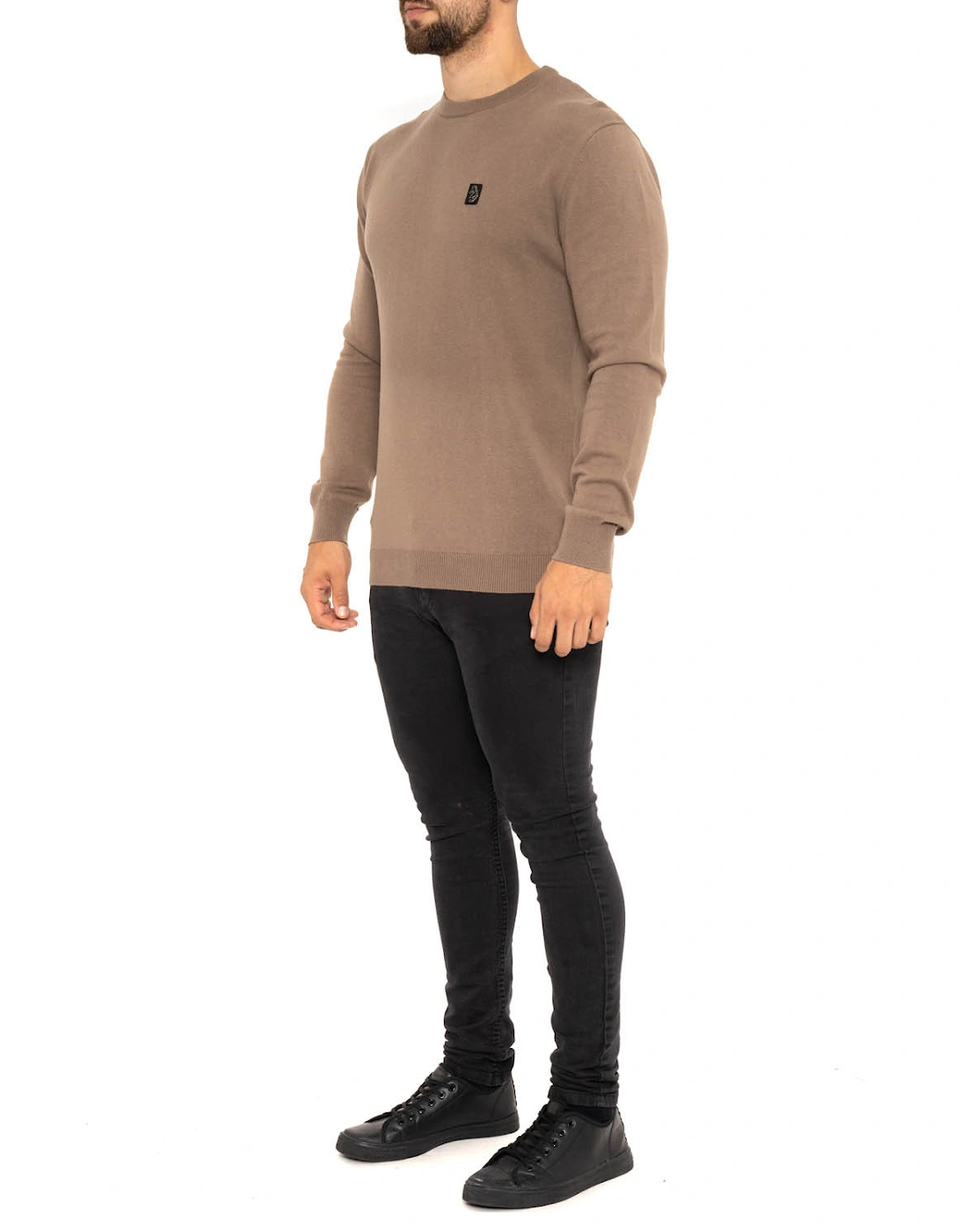 Luke Mens Florence L/S Knitted Crew Sweatshirt (Clay)