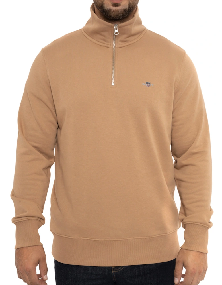 Mens Regular Shield Half Zip Sweatshirt (Sand)