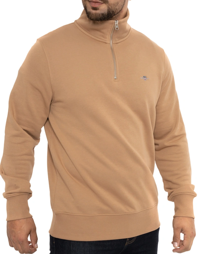 Mens Regular Shield Half Zip Sweatshirt (Sand)