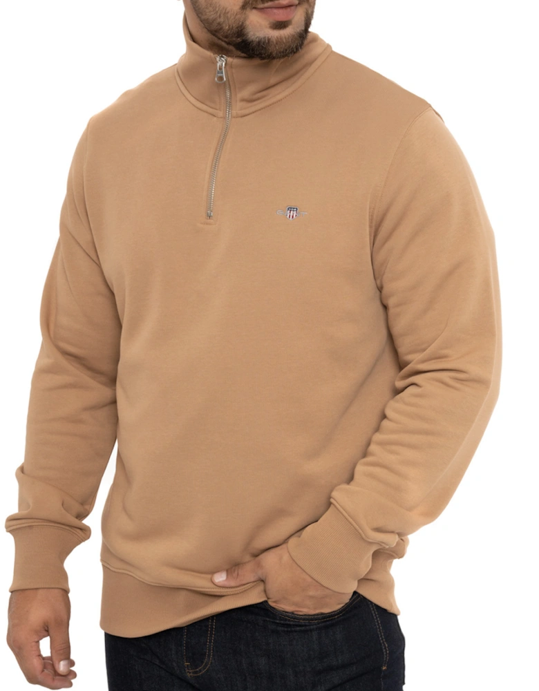 Mens Regular Shield Half Zip Sweatshirt (Sand)