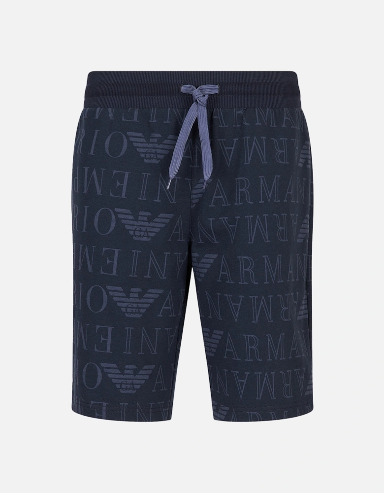 Underwear Mens Logo Pattern Shorts (Navy)