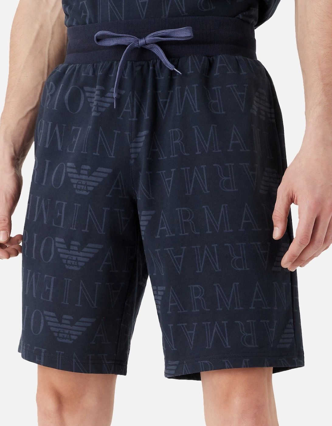 Underwear Mens Logo Pattern Shorts (Navy)