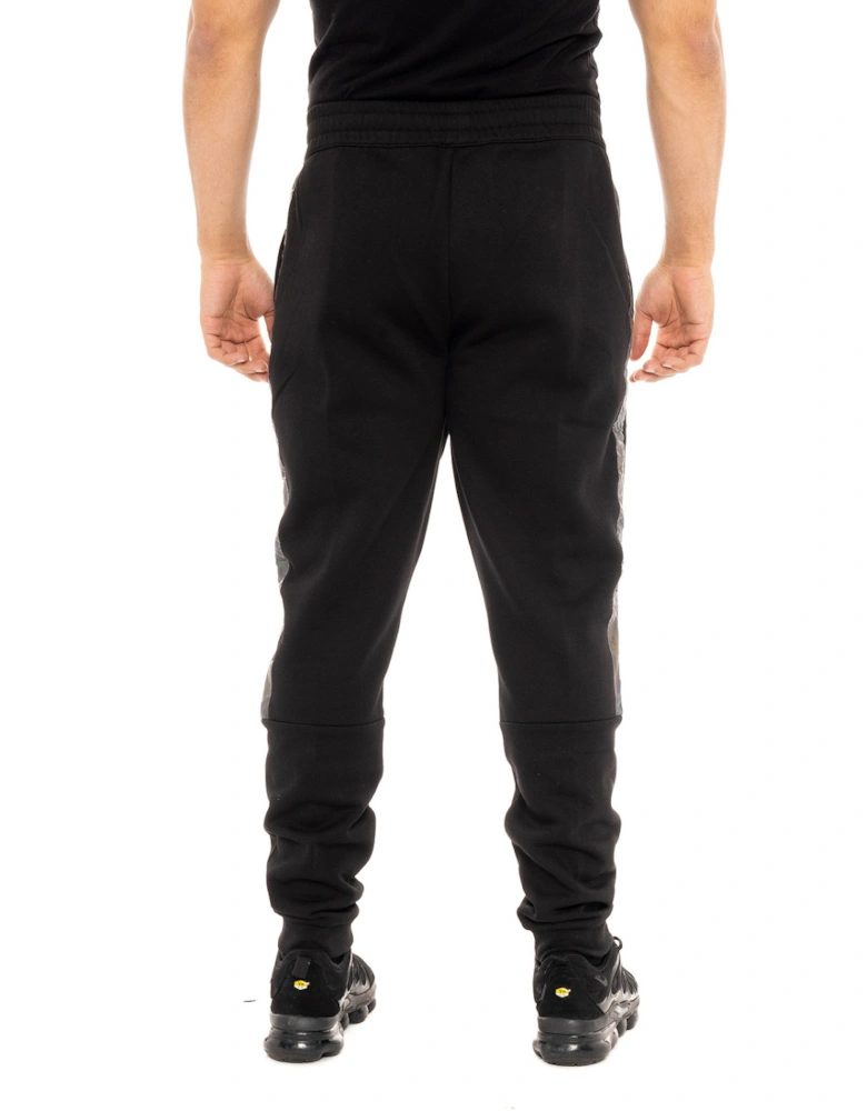 Mens Tape Leg Logo Joggers (Black)