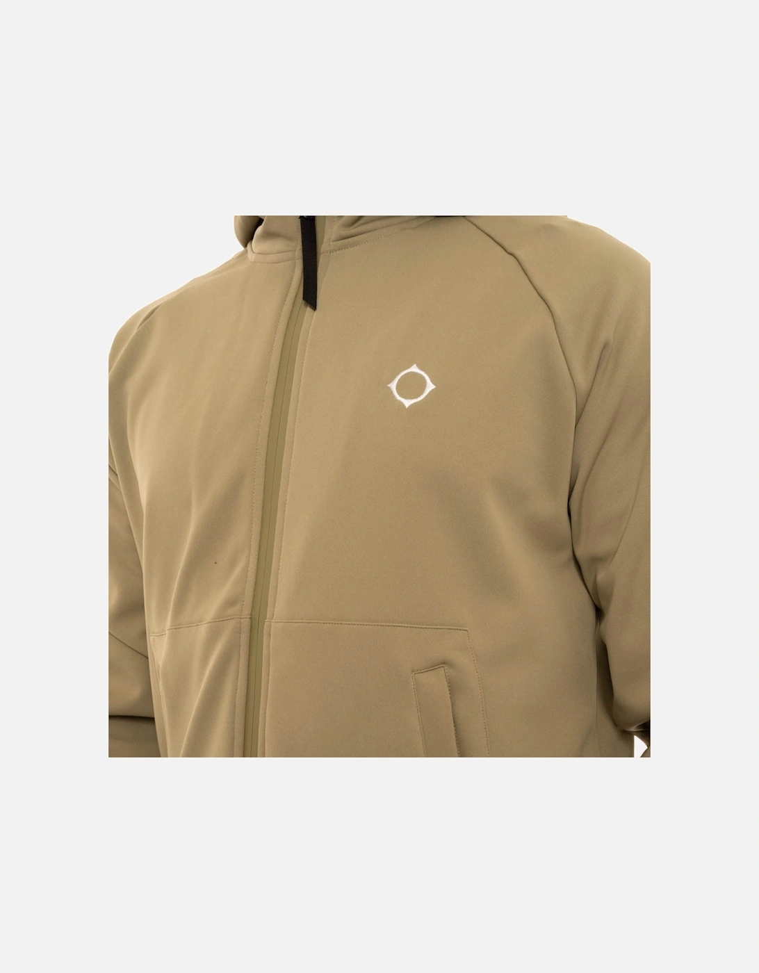 MA. STRUM Mens Tech Fleece Full Zip Hoodie (Khaki)