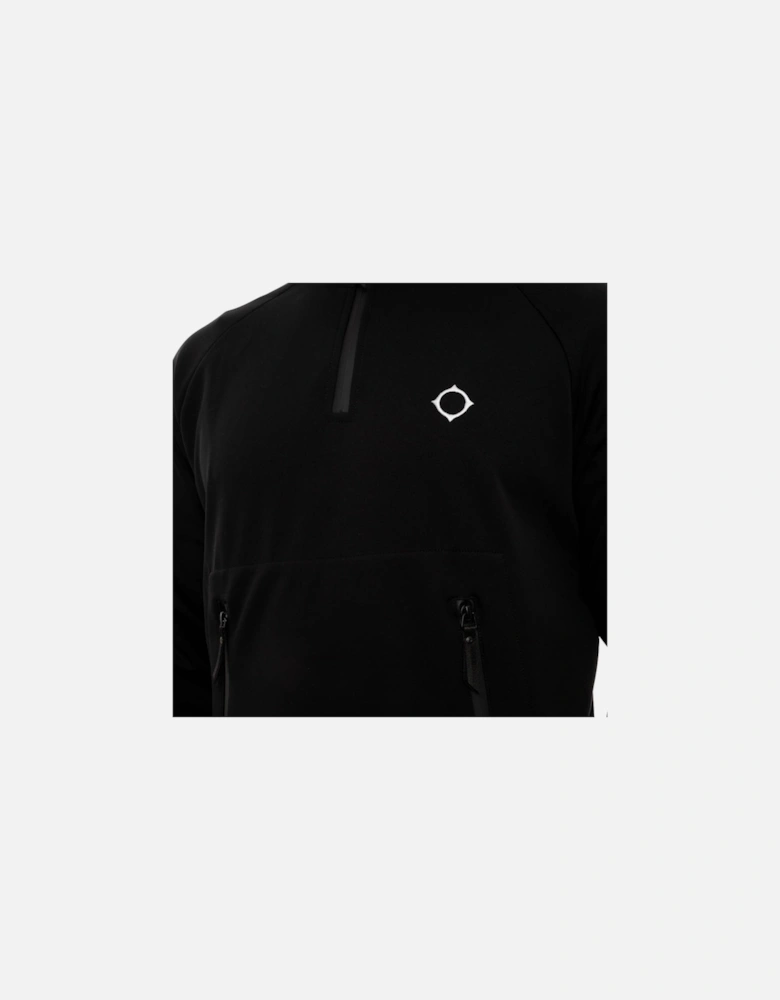 MA. STRUM Mens Tech Fleece Quarter Zip Sweatshirt (Black)