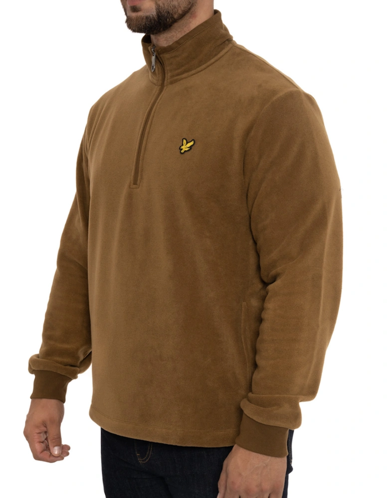 Lyle & Scott Mens Fleece 1/4 Zip Sweatshirt (Bronze)