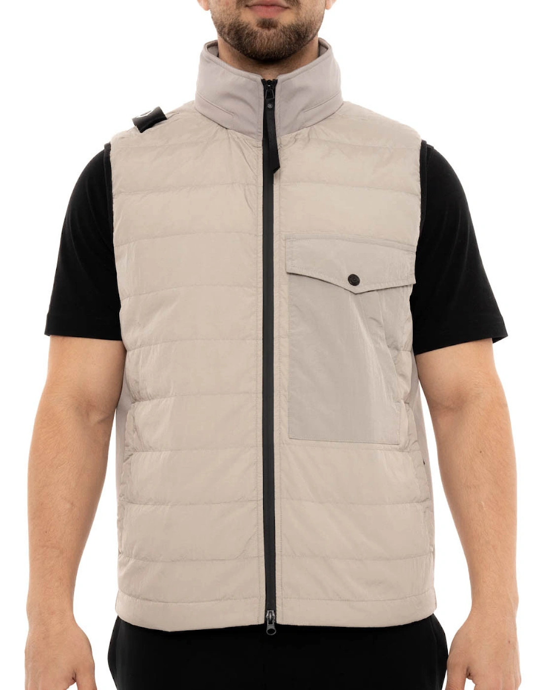 MA. STRUM Mens Softshell Down Quilted Gilet (Grey), 4 of 3