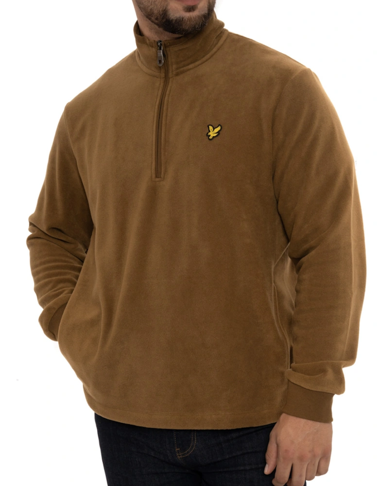 Lyle & Scott Mens Fleece 1/4 Zip Sweatshirt (Bronze)