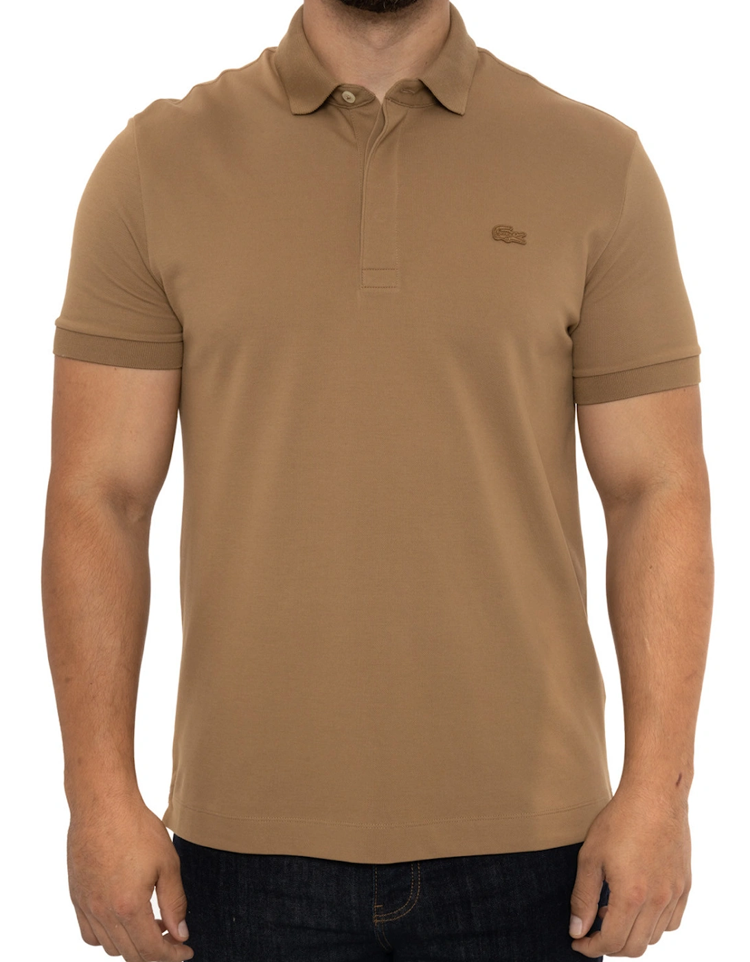 Mens Paris Concealed Button Polo Shirt (Brown), 8 of 7