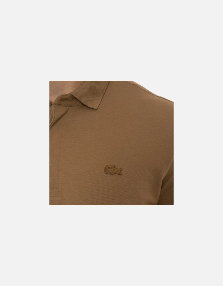 Mens Paris Concealed Button Polo Shirt (Brown)