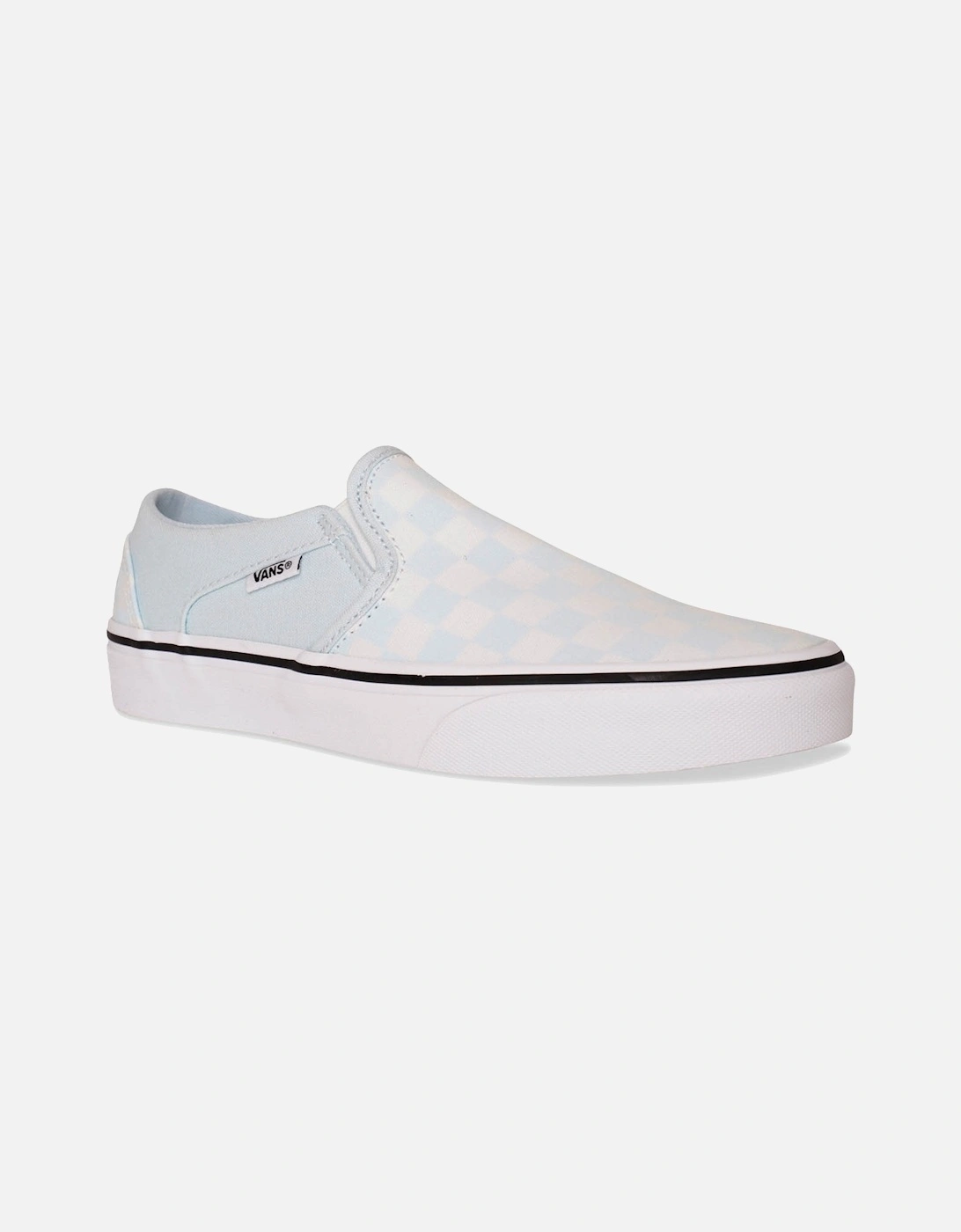 Womens Asher Checkerboard Trainers (Light Blue), 4 of 3