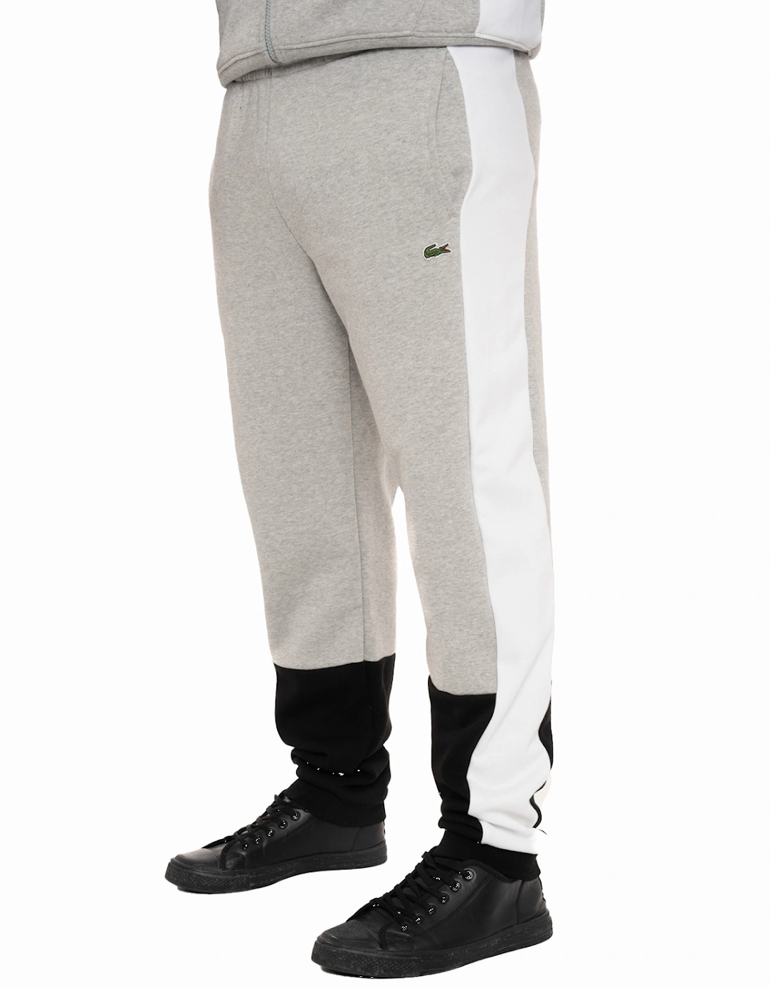 Mens Contrast Panel Joggers (Grey/White), 8 of 7