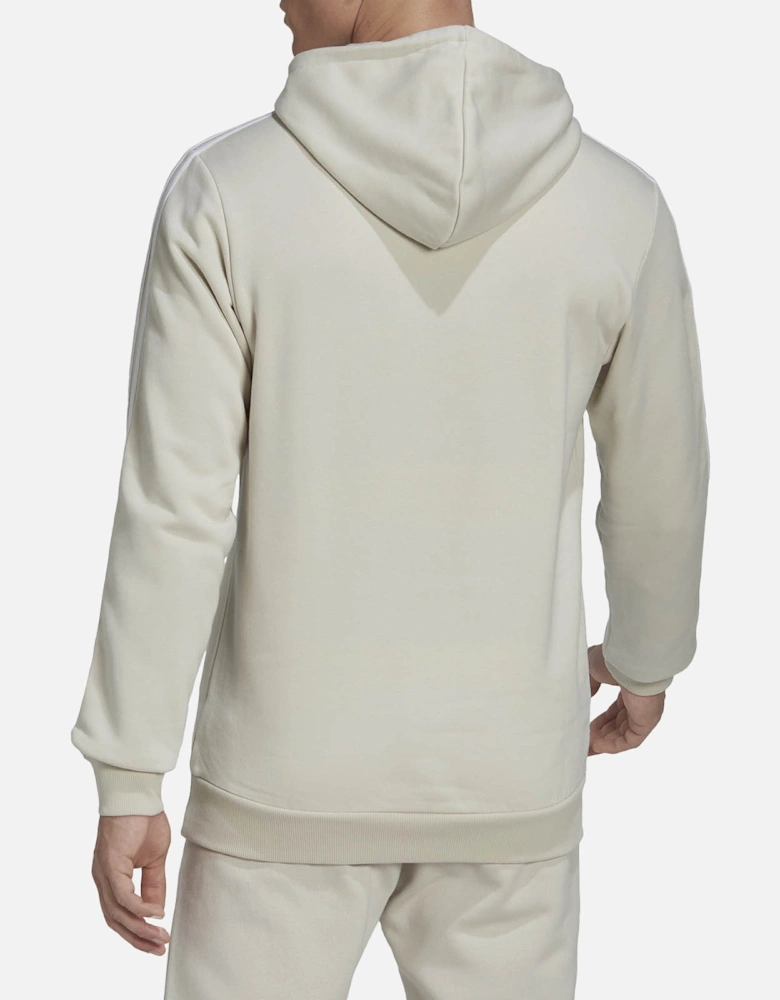 Mens 3 Stripe Overhead Hoodie (Cream)