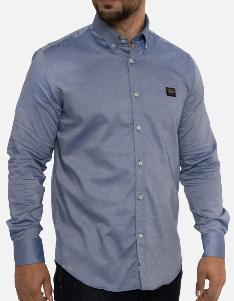 Mens Patch Logo Badge Shirt (Blue)