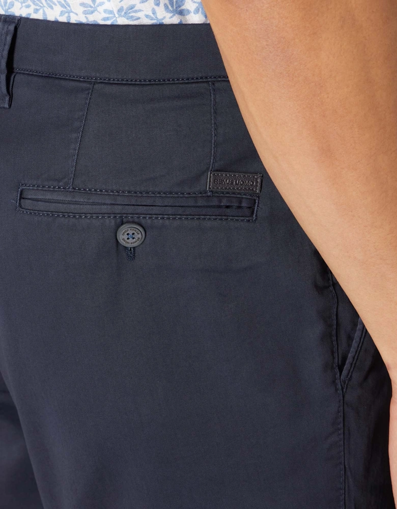 Mens Emilio Cotton Stretch Chino Shorts (Navy)