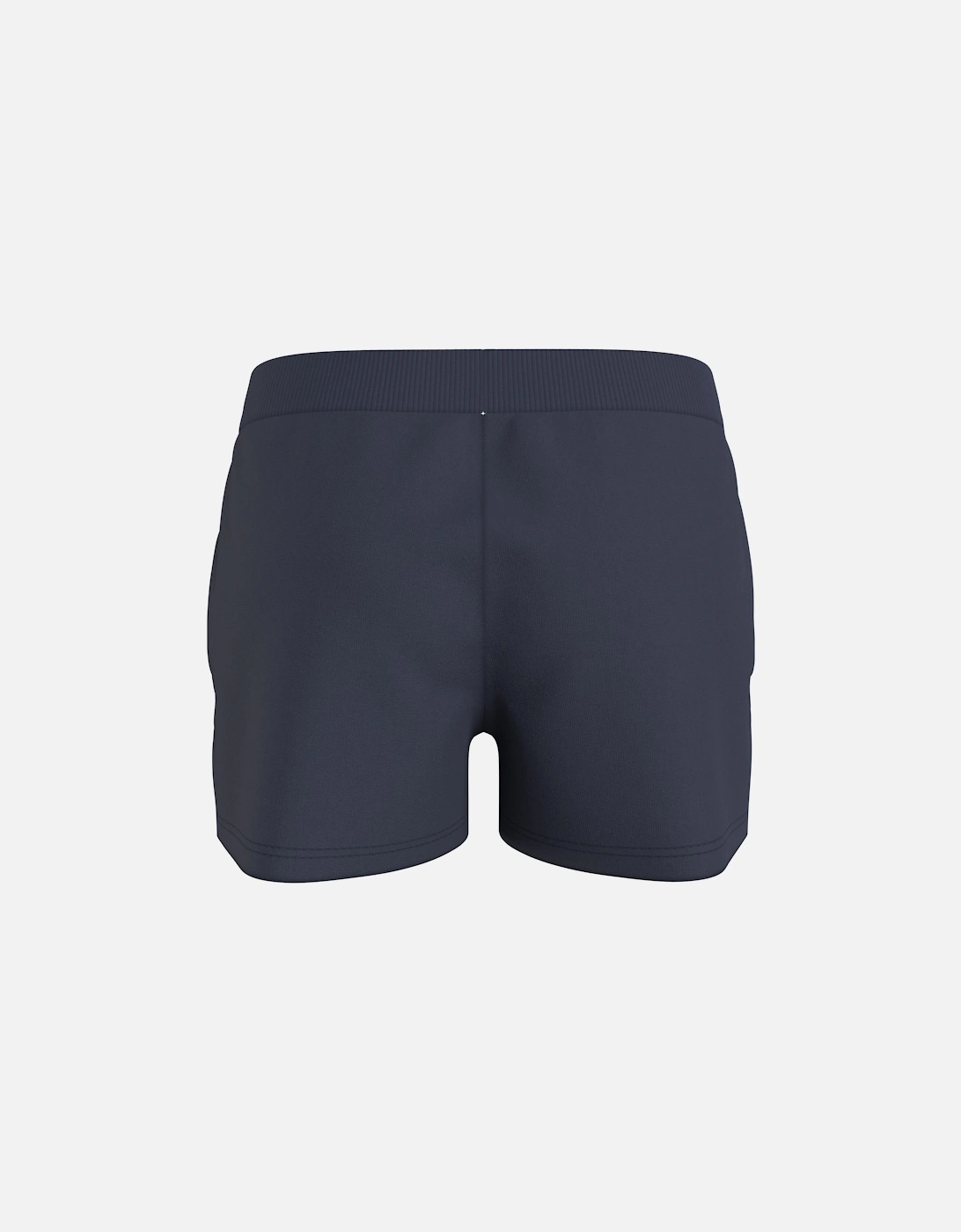 Juniors Contrast Varsity Bold Logo Mini Shorts (Navy)