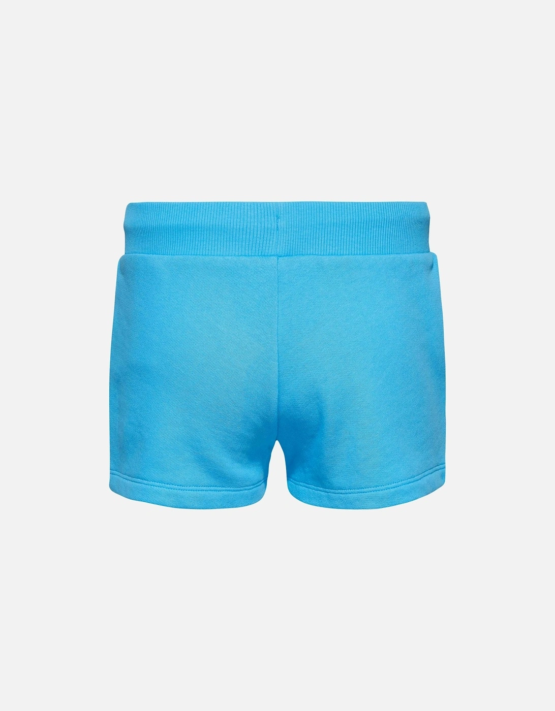 Juniors Contrast Varsity Bold Logo Mini Shorts (Blue)