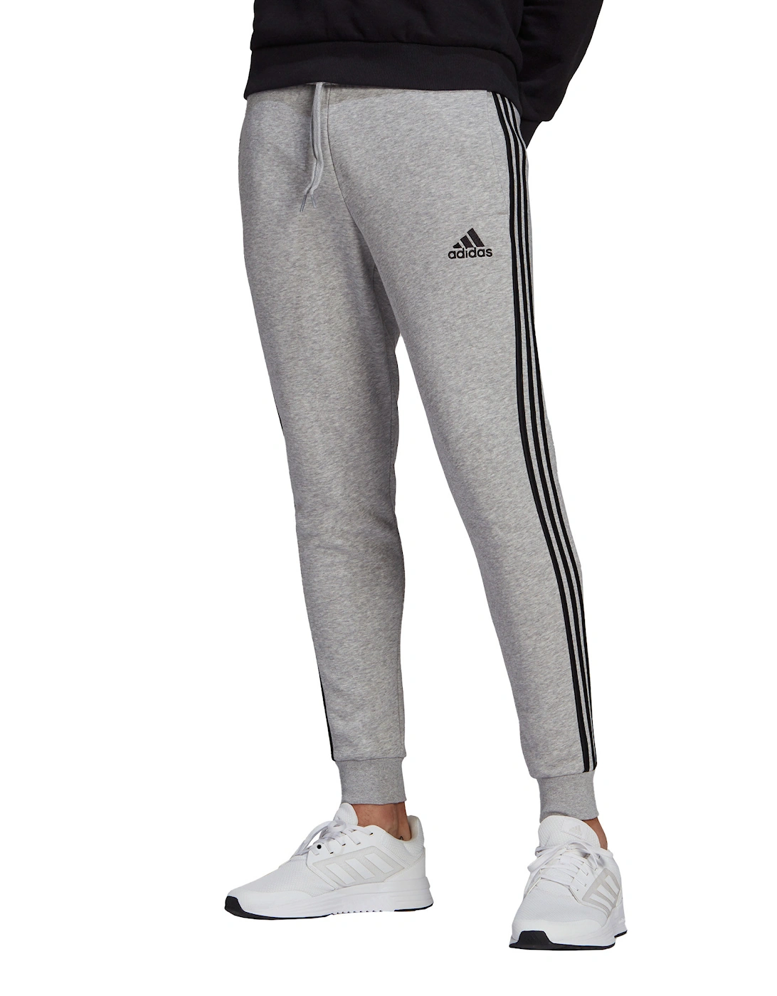 Mens 3 Stripe Slim Fit Fleece Joggers (Grey), 5 of 4