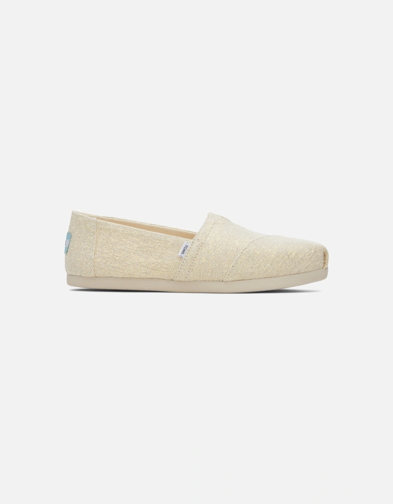 Womens Metallic Linen Shoes (Natural)