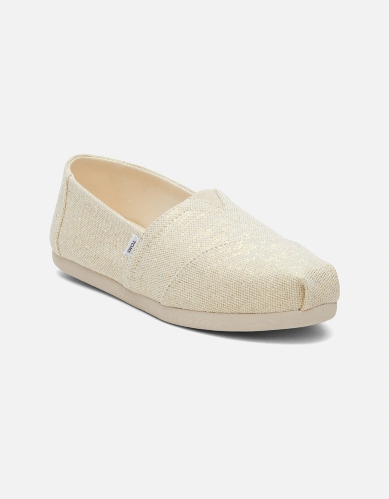 Womens Metallic Linen Shoes (Natural)