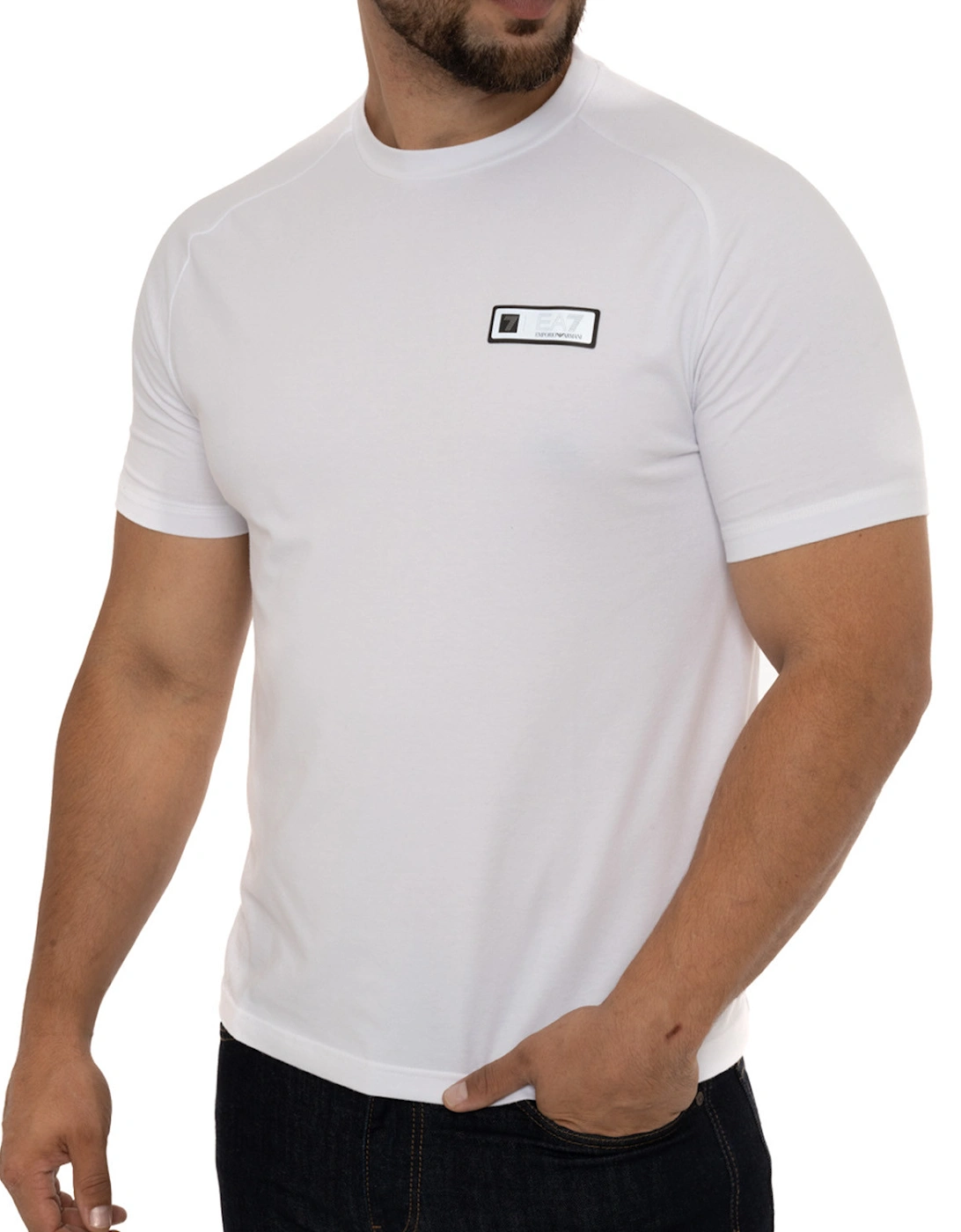 Mens Ventus 7 Reflective Badge T-Shirt (White)