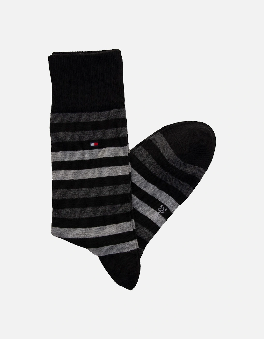 Tommy Hilfiger Mens Duo Stripe Socks 2 Pack (Black)