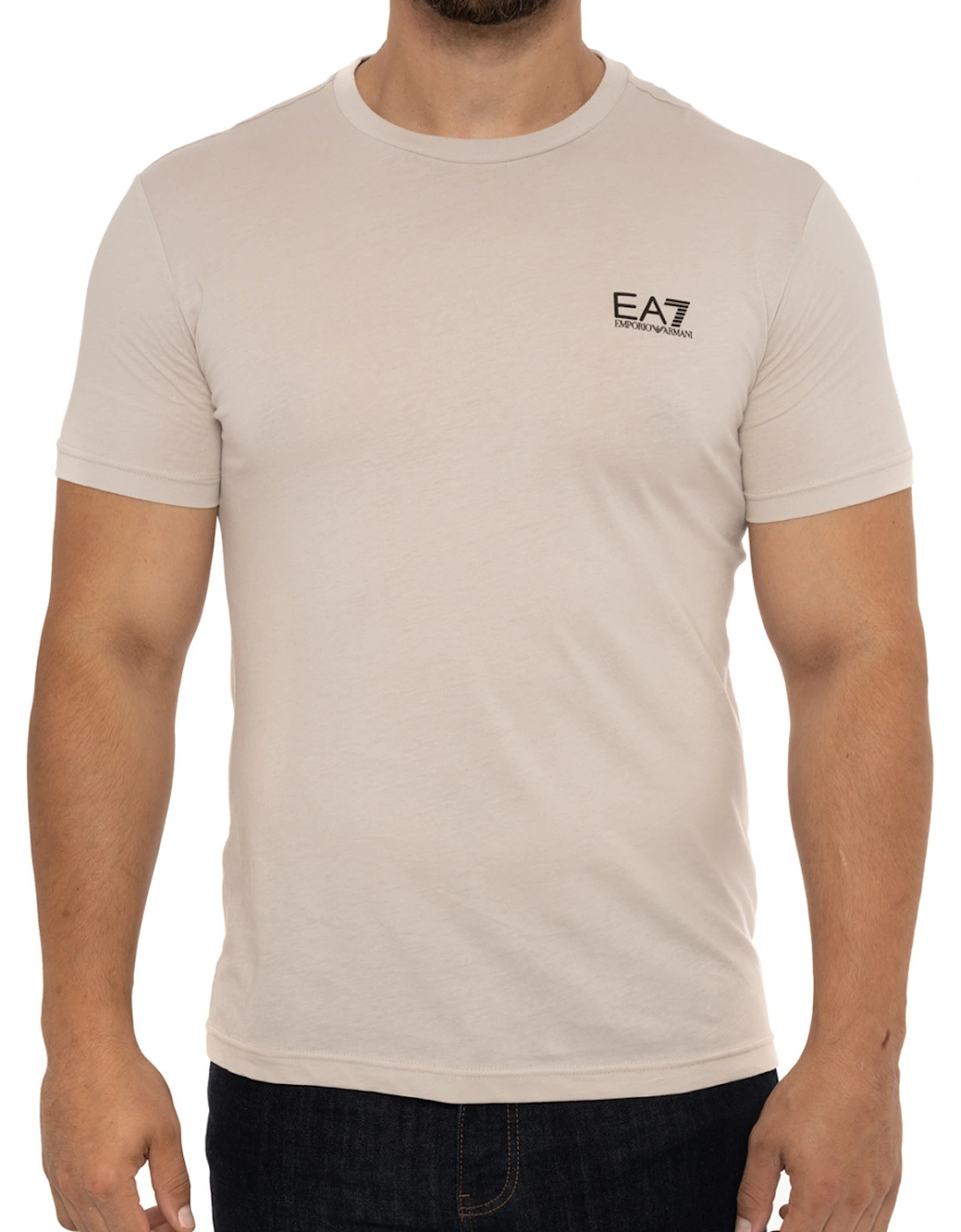 Mens Small Logo T-Shirt (Beige), 8 of 7