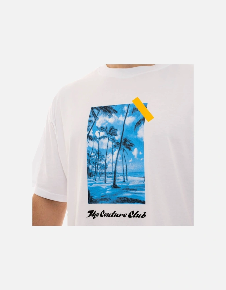 Mens Club Palm Graphic T-Shirt (White)
