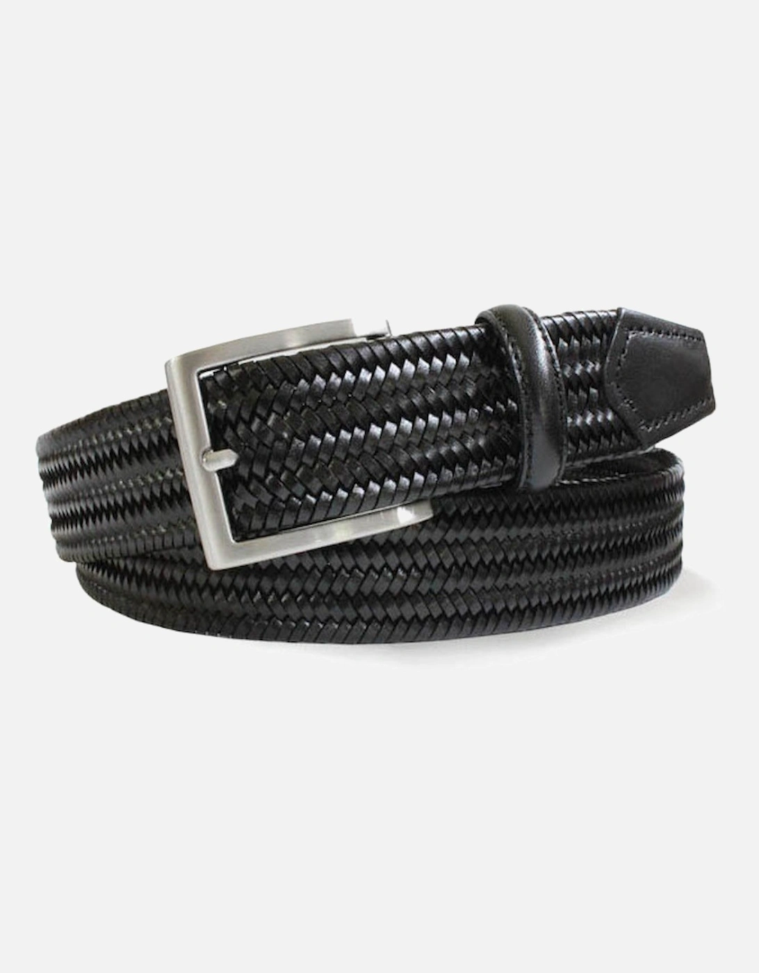 Mens Woven Elastic Belt (Black), 2 of 1