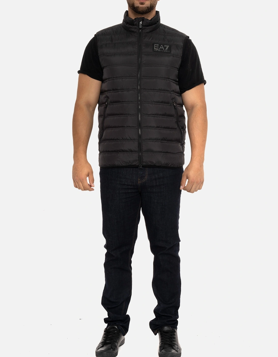 Mens Down Quilted Gilet (Black)