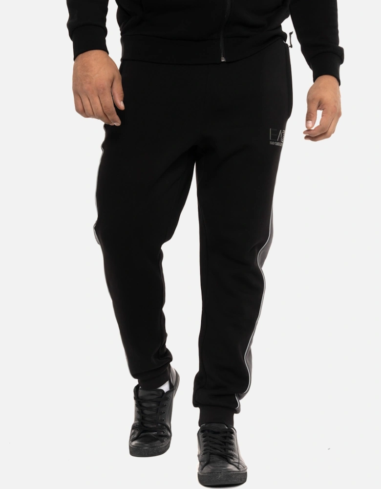 Mens Panel Leg Joggers (Black)