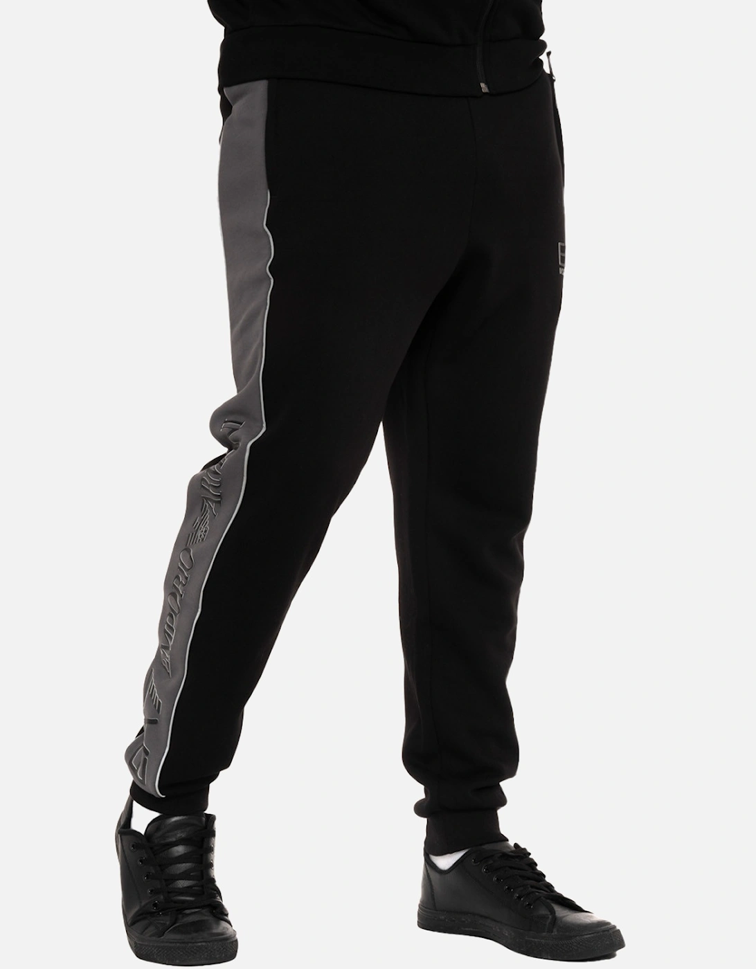 Mens Panel Leg Joggers (Black)