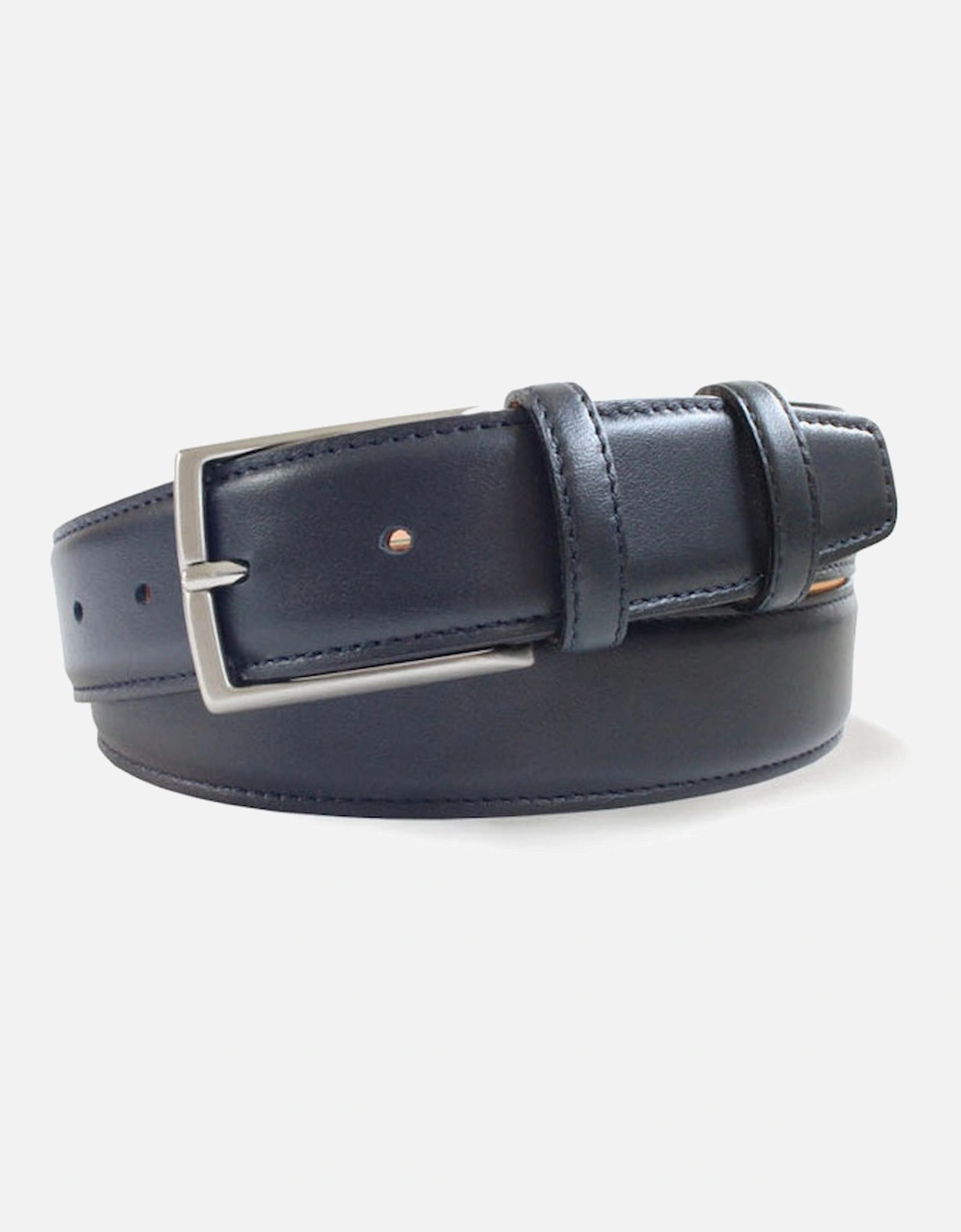 Mens Calf Skin Leather Belt (Navy), 2 of 1