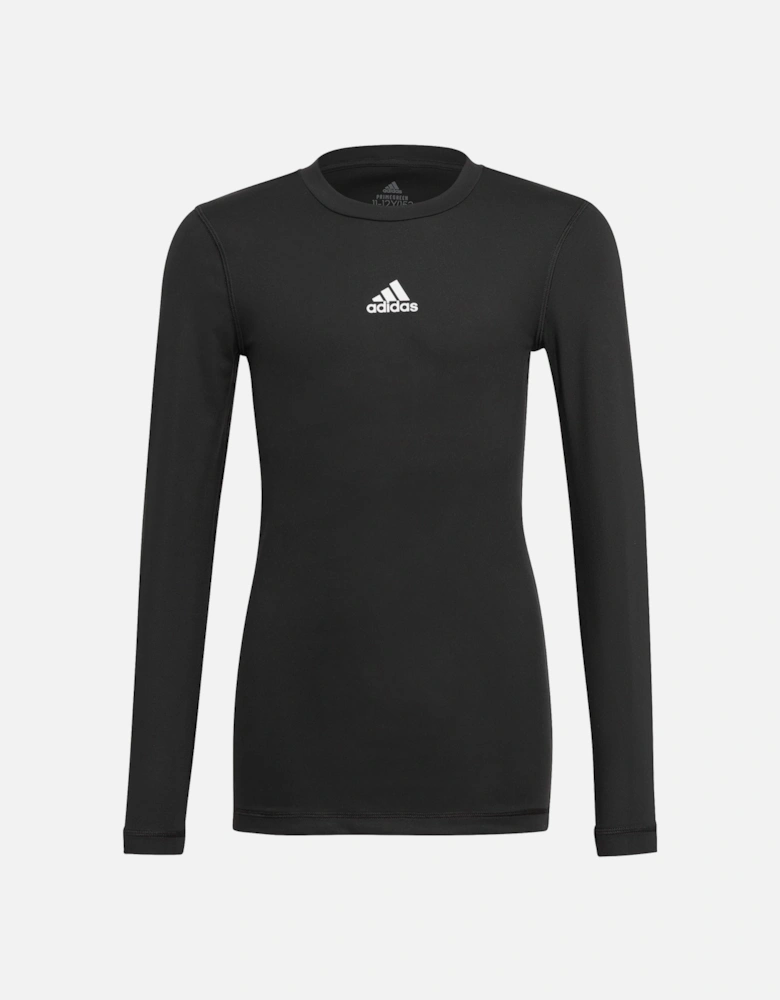 Juniors Techfit AEROREADY Long-Sleeve T-Shirt (Black)