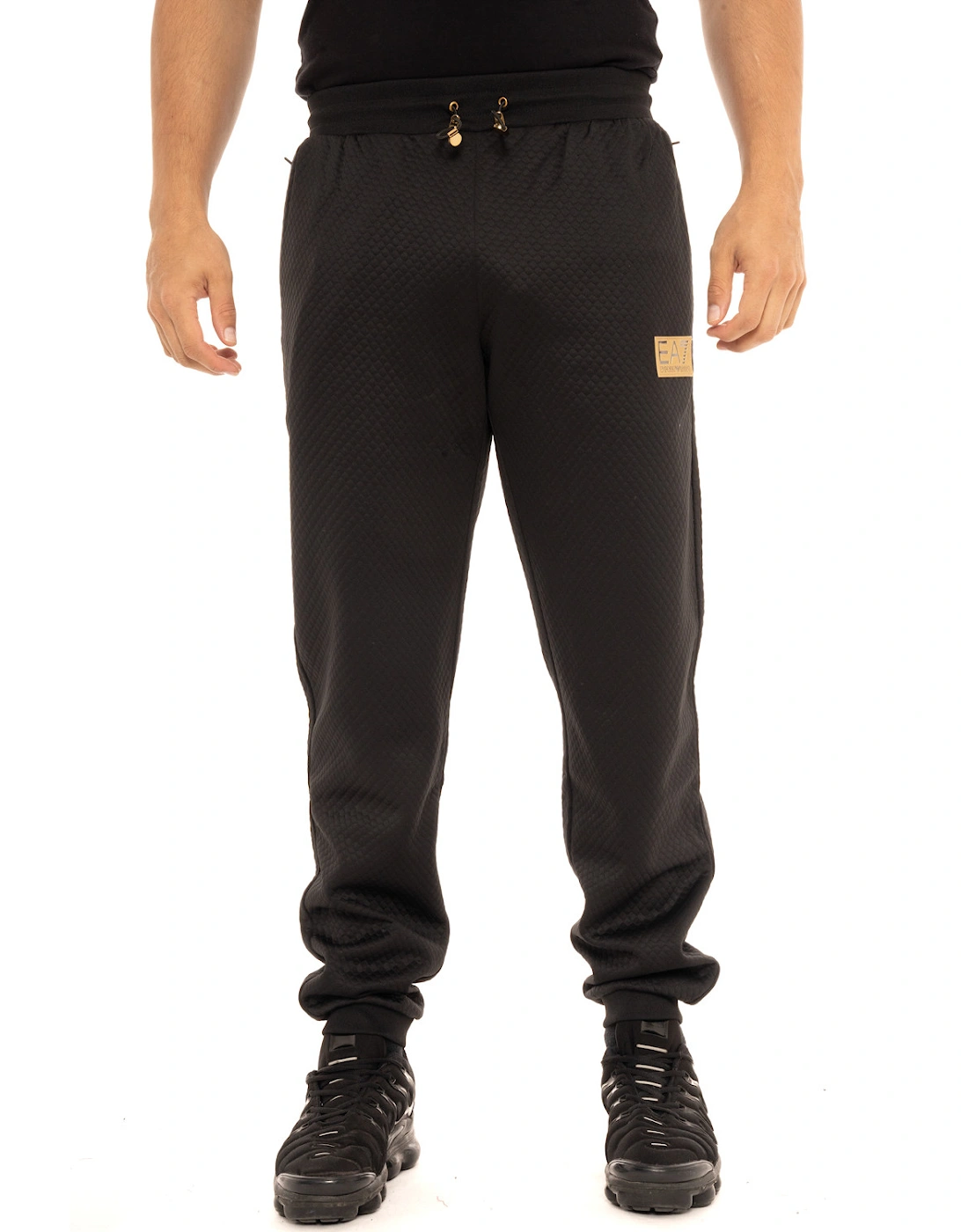 Quilted Effect Joggers (Black), 9 of 8