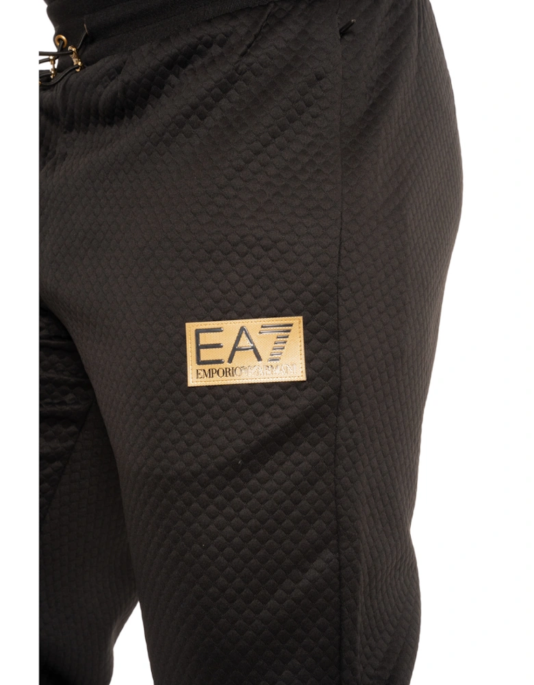 Quilted Effect Joggers (Black)