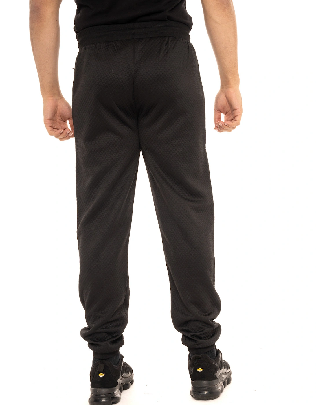 Quilted Effect Joggers (Black)