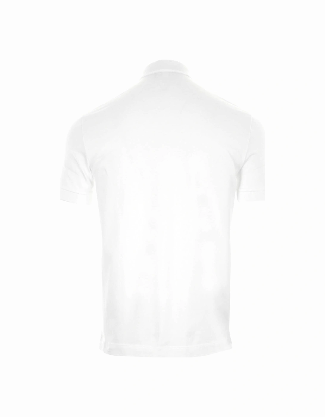 Mens Paris Concealed Button Polo Shirt (White)