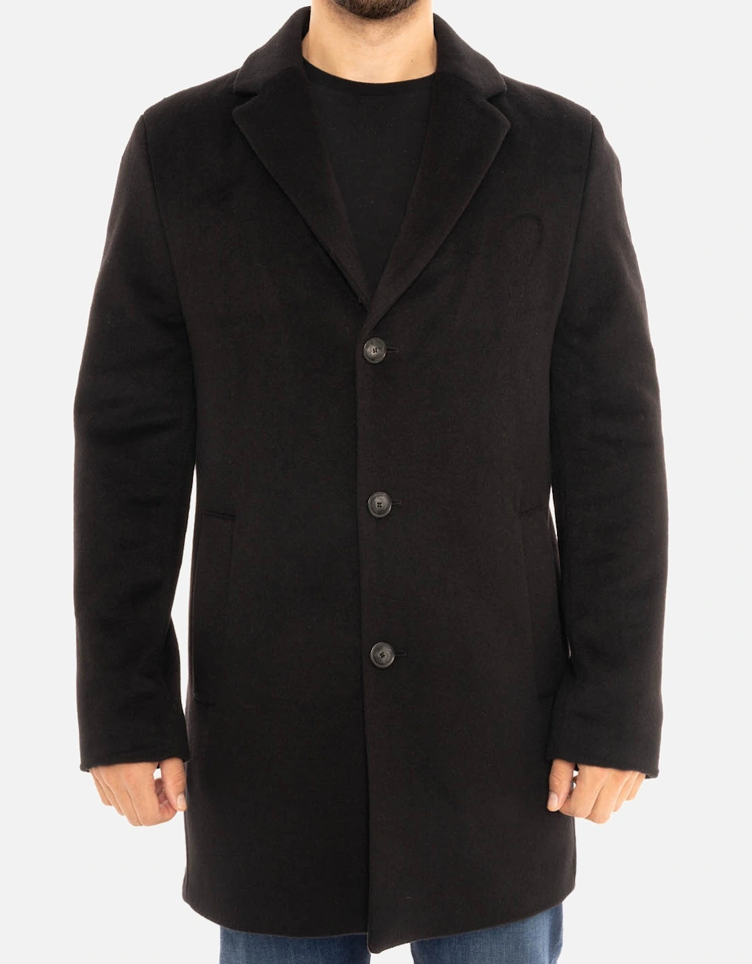 Mens Wool Coat (Black), 8 of 7