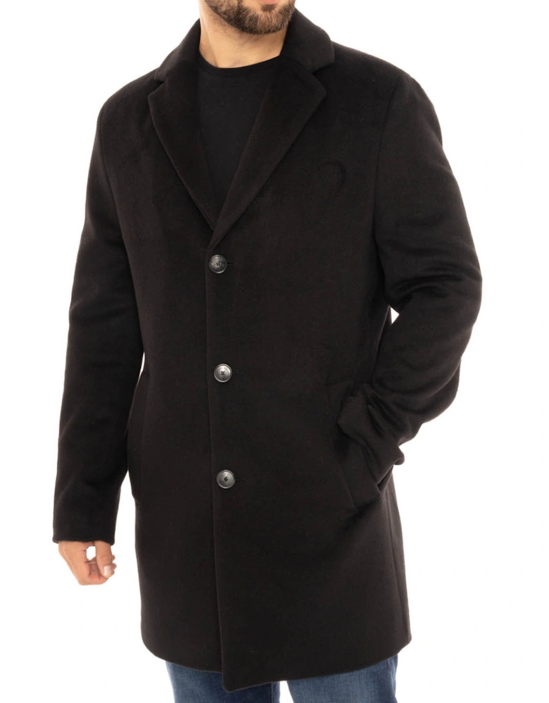 Mens Wool Coat (Black)