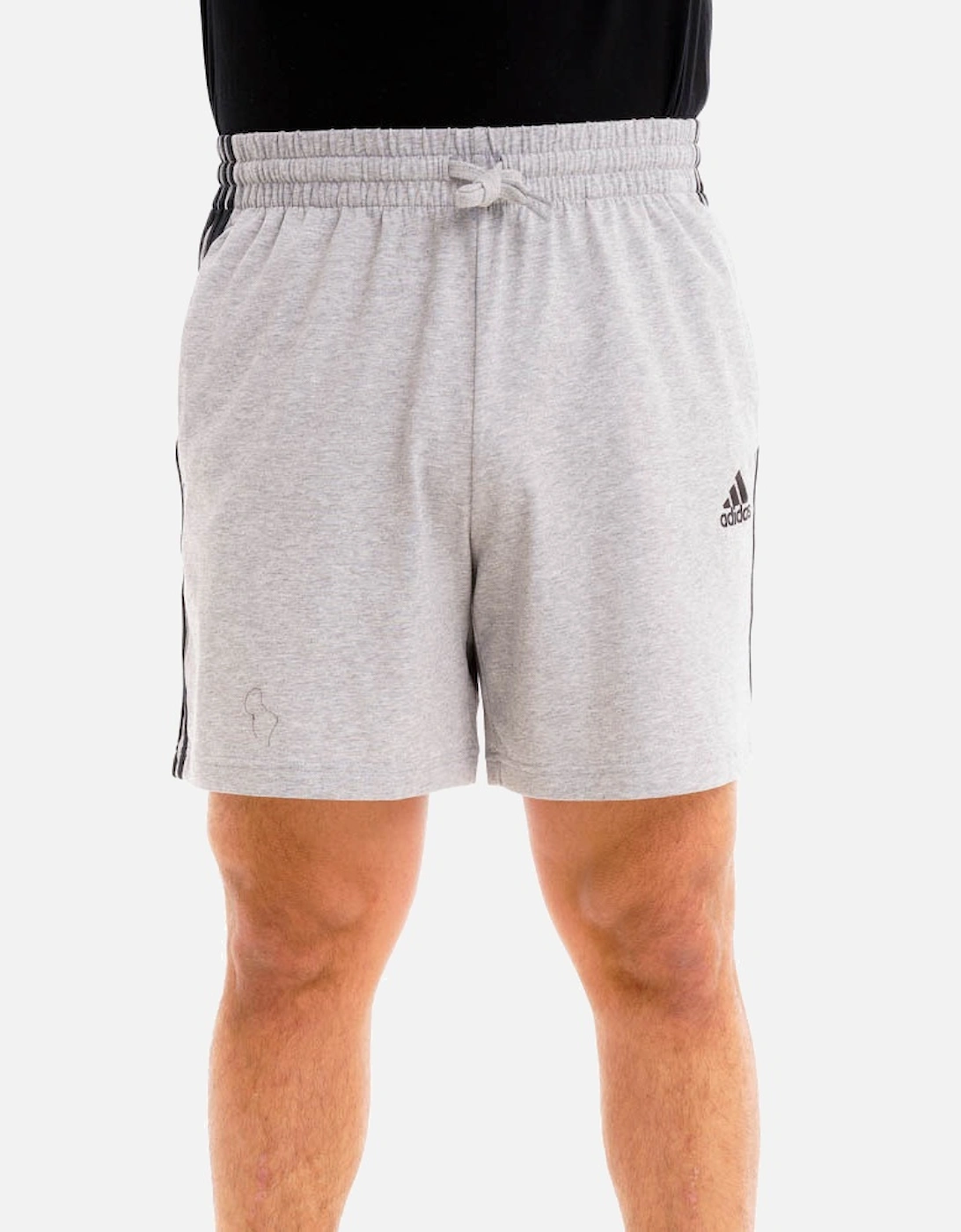 Mens 3 Stripe Jersey Shorts (Grey), 4 of 3