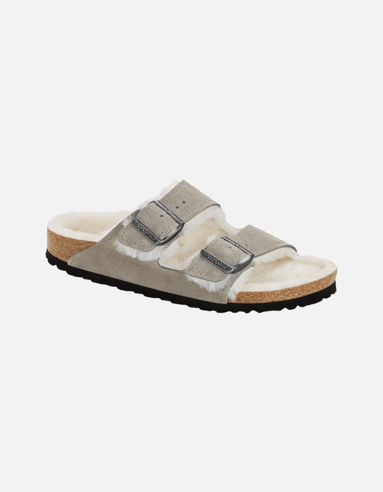 Birkenstock Womens Arizona Shearling Sandals (Stone)